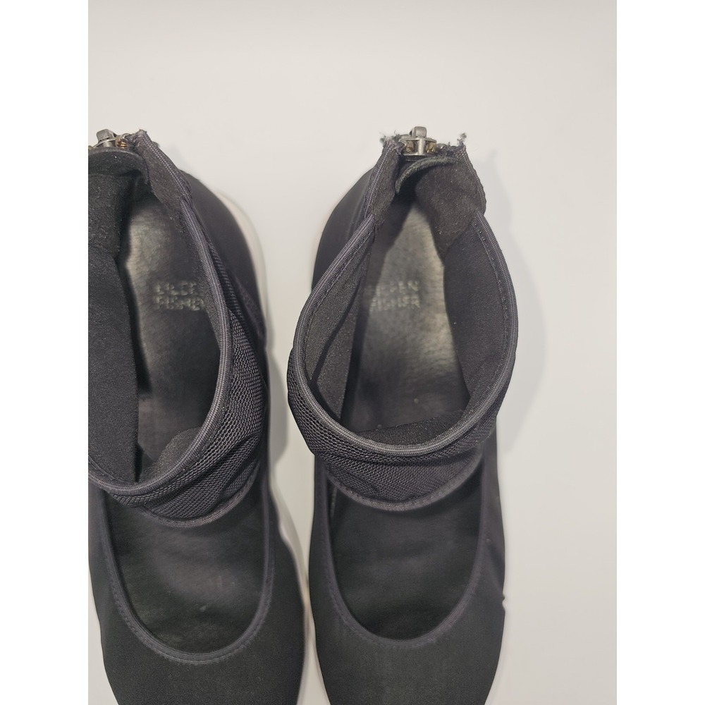 Eileen Fisher Women's Shoes Size 9.6 Black Ankle Stretch Knit Mesh - Picture 2 of 10